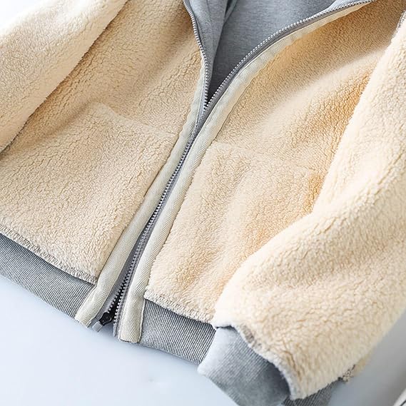 Women Jackets Trendy Casual Long Sleeve Crewneck Outfits Fall Winter Warm Coat Pullover Sweatshirt Comfy Fashion Casual Ladies Oversized Fleece Lined Tops Clothing(Black,X-Large)